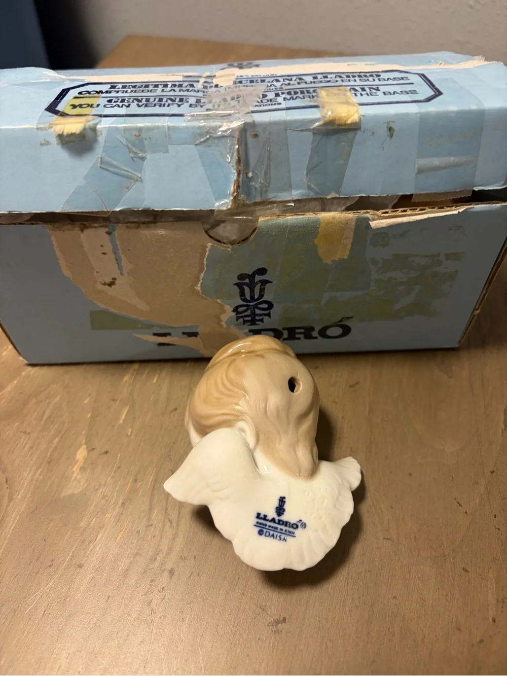 Lladro Porcelain Cherub Head in White and Blonde